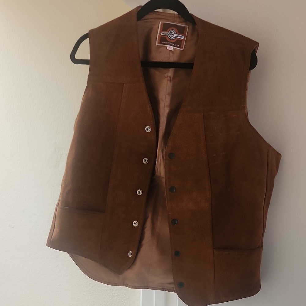 Men's Brown Suede Vest by Pioneer Wear